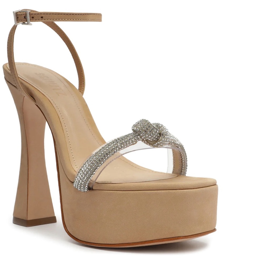 New/NEVER USED - Peaky Platform Nubuck & Vinyl Sandal